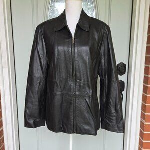 Apt 9 Lambskin Leather Jacket Black